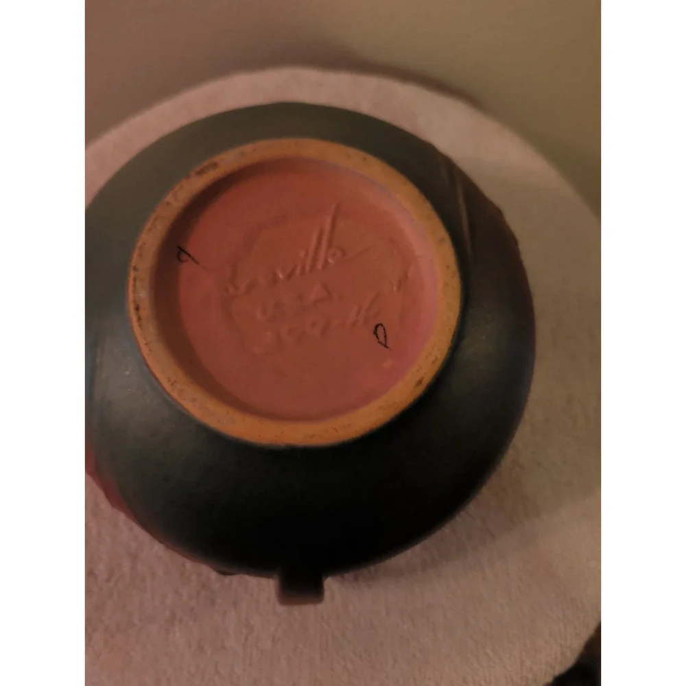 Vintage 1941 Roseville Pottery Tan/Orange Planter Vase Pot #399-4